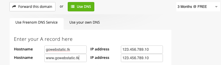 DNS-setting